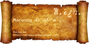 Marossy Ádám névjegykártya